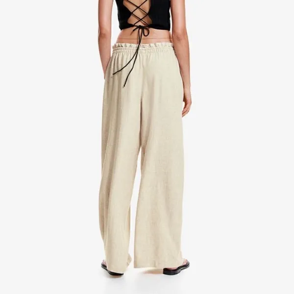 H&M Beige Linen Blend Dress Pants(Size 8) - Image 2