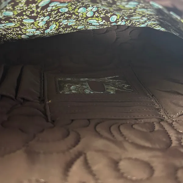 Vera Bradley Brown Quilted Briefcase Messenger Laptop Bag Floral‎ Lining - Image 12