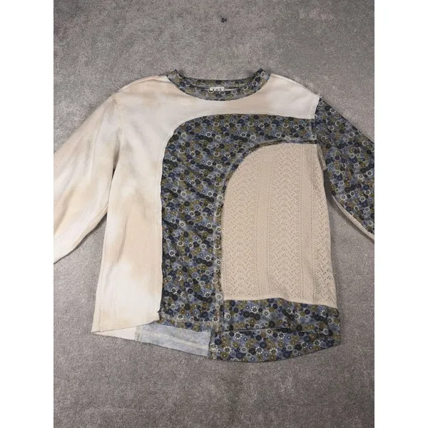 Pol Mazy Oversize Long Sleeve Floral Contrast Thermal Top Size‎ S - Image 2