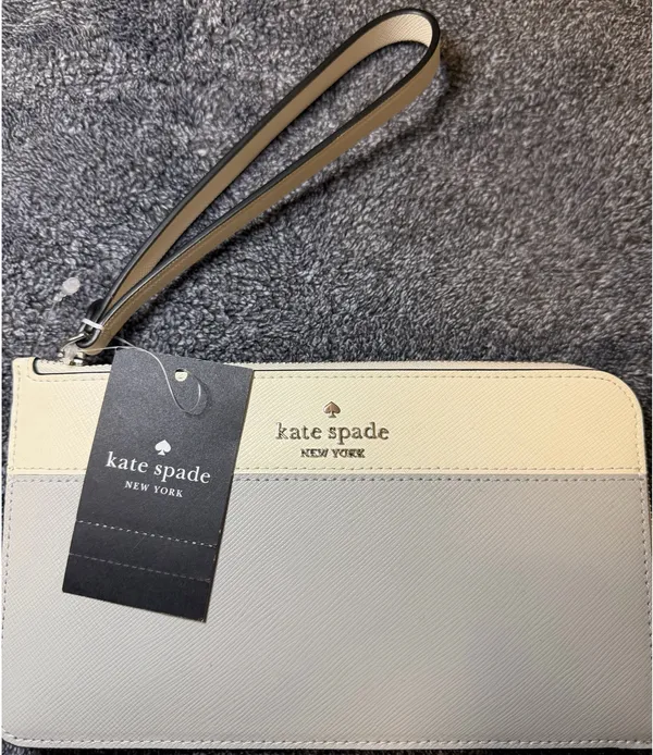 Kate Spade Women's Lucy Bicolor Medium L Zip Wristlet (Platinum Grey Multi) NWT - Image 2