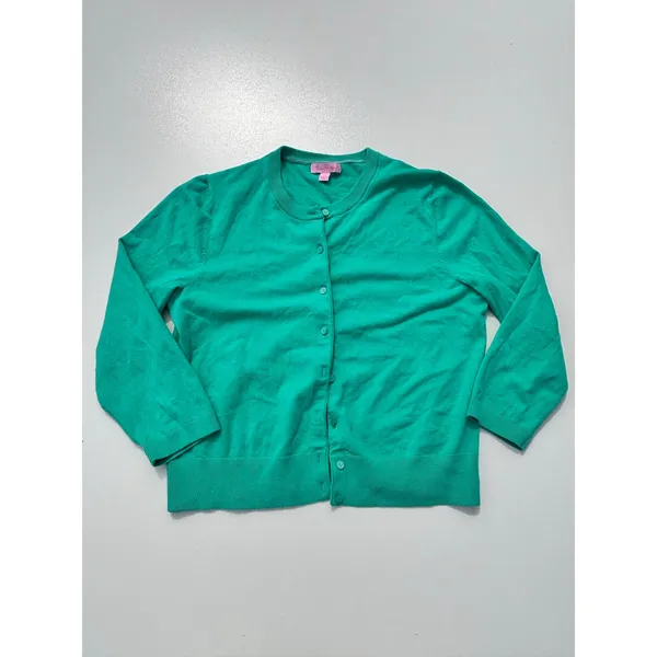 Lilly Pulitzer Cotton Green Button Down Cardigan M - Image 6