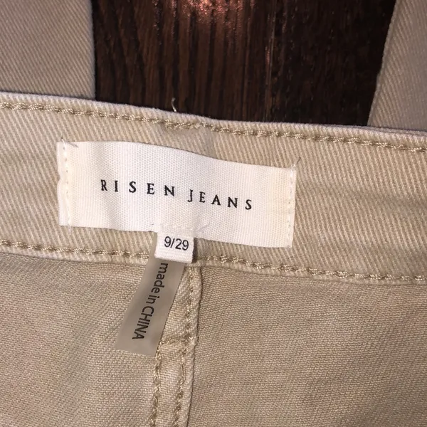 Risen tan wide leg jeans size 9/29 - Image 3