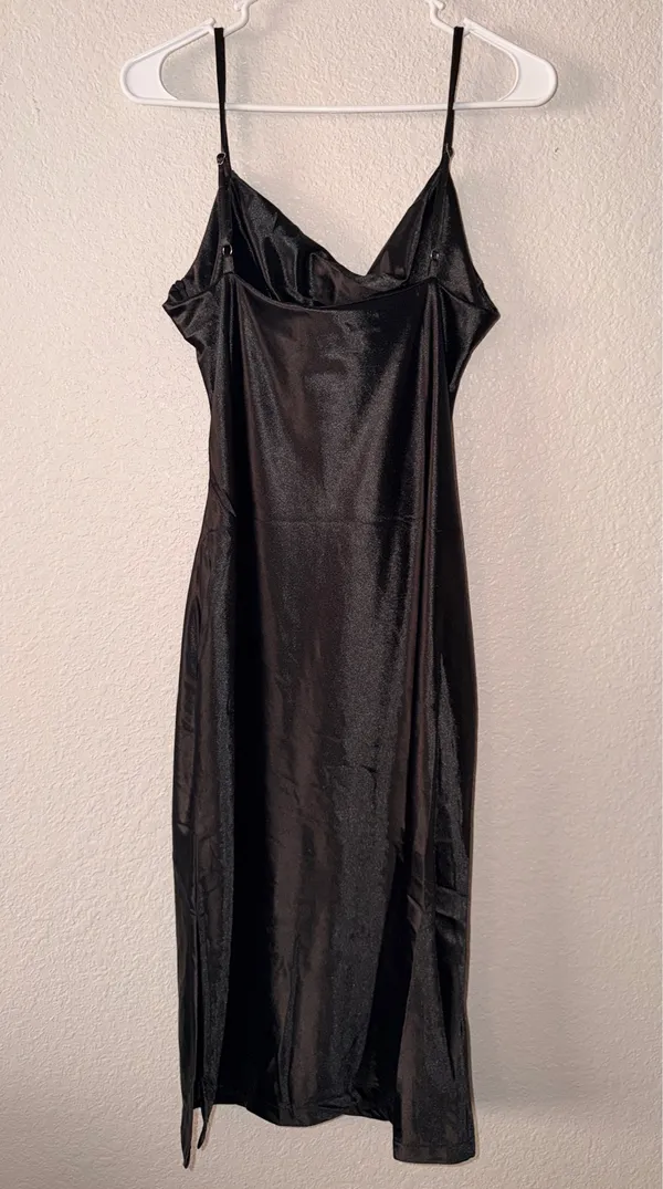 Silk black dress Size L - Image 2
