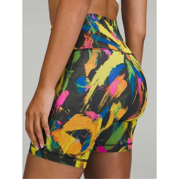 Lululemon Wunder Train High Rise Short Size 8 Undertone Black Multi Biker - Image 11