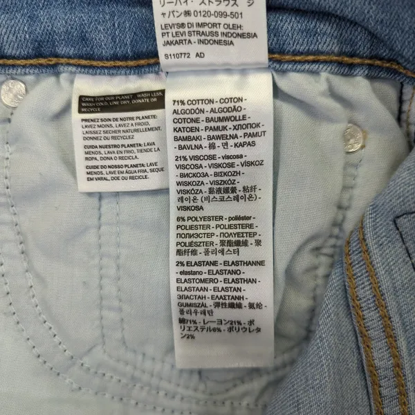 Levis High Rise Shorts Womens 32 Medium Wash Blue Denim Cutoff 72878-0037‎ - Image 4