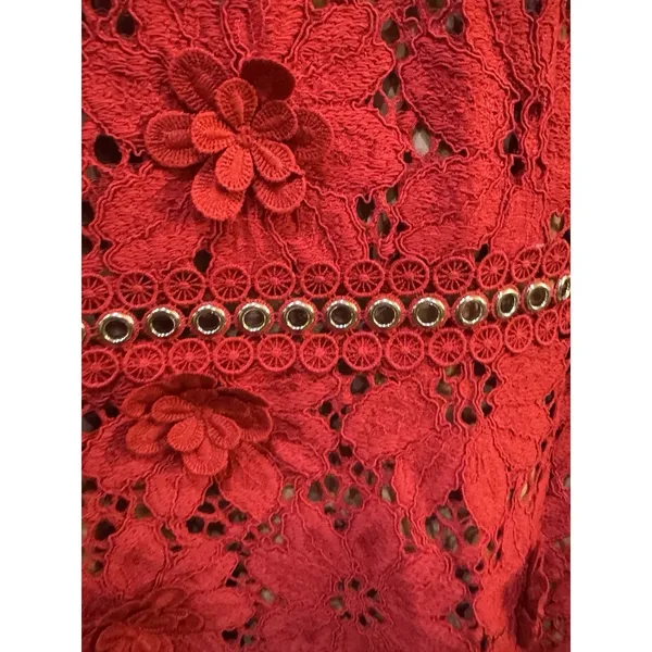 MICHAEL Michael Kors Floral‎ Appliqué Lace Dress 3D Party Cocktail Coquette Twee - Image 4