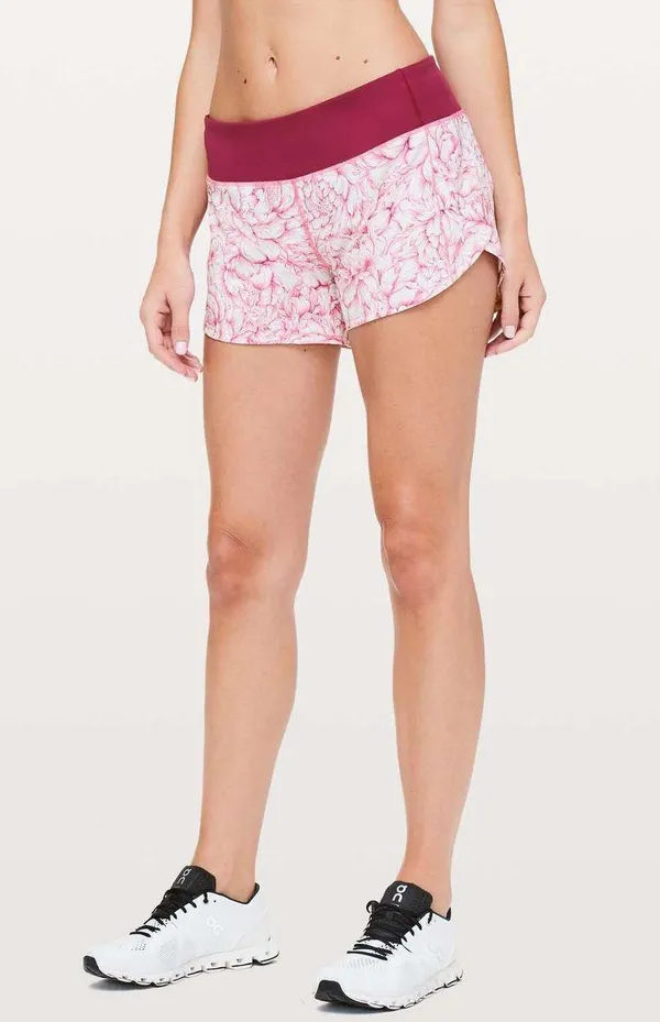 Lululemon Speed Up Shorts- Floral Bloom White Star Ruby Exclusive Color - Image 2