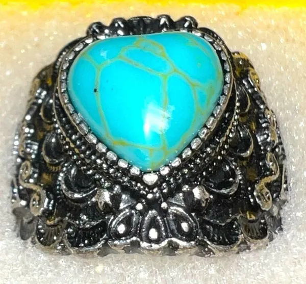 Turquoise Heart Jewelry Set Blue - Image 5