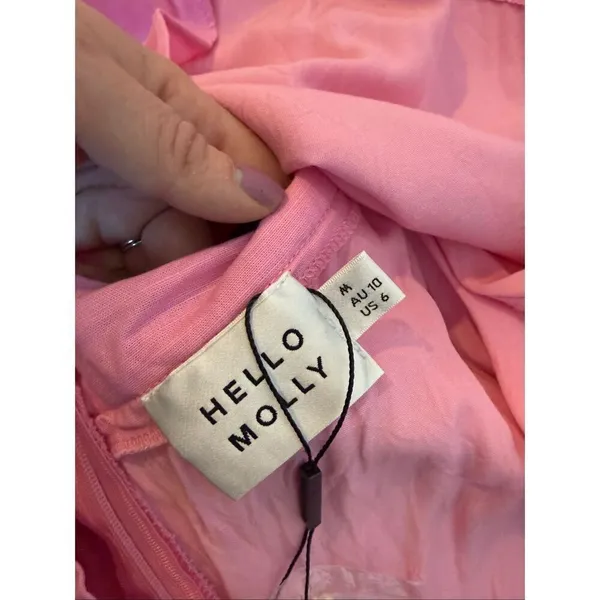 Hello Molly NWT pink cutout puff sleeve dress size M/6 - Image 6
