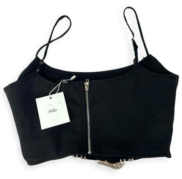 NWT ADIKA | M | GRAILED BUCKLE TOP Cropped Crop Bralette Western Festival - Image 5