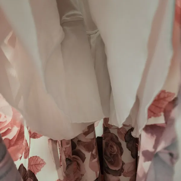 Floral High Low Dress Party Cocktail‎ Strapless Dress - Image 3