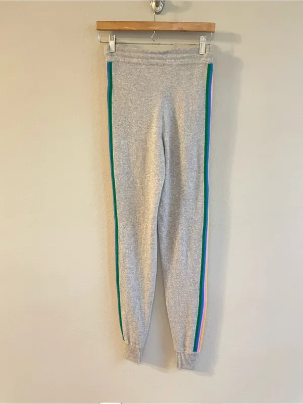 FROM FUTURE Cashmere Striped Band Pull On Joggers Size XS Gray - Image 8