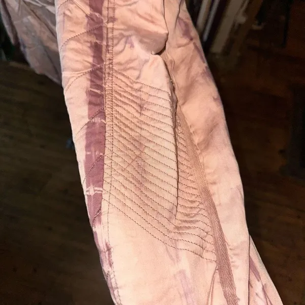 Anthropologie Marrakech tie dye L pink tan bomber jacket - Image 3