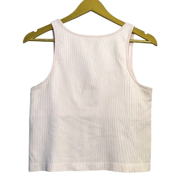 Lululemon Ebb to Street Crop Tank Size 12 Rib Map Strawberry Milkshake No Pads - Image 2