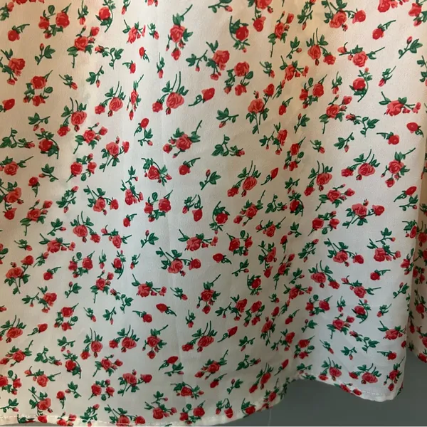⭐️Nasty Gal white, pink and red rose print maxi dress with halter size 2 - Image 8