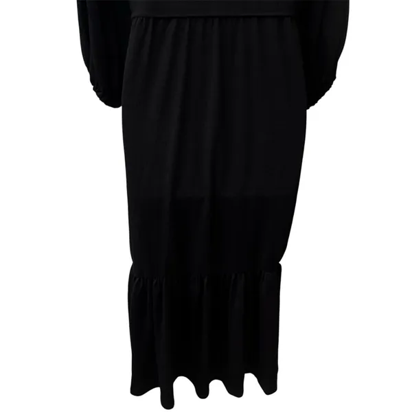 NEW Max Studio Tiered Little Black Dress Capsule Minimalist Dark‎ Romantic L - Image 7
