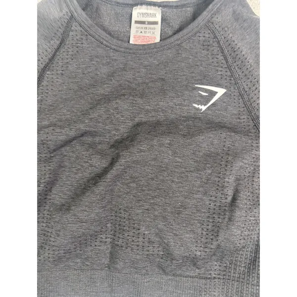 GymShark Crop Top Womens S Black Seamless Crop Long Sleeve Shirt - Image 4