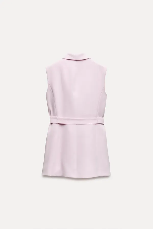 NWT Pink ZW COLLECTION TIED BELTED VEST. Size Medium - Image 14