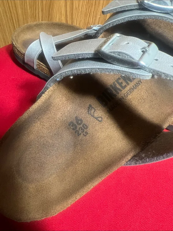 Birkenstock Silver Double-Strap Sandals - Image 8