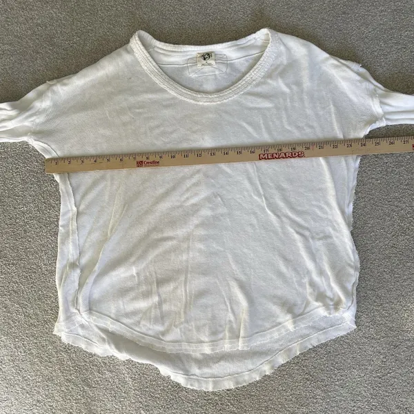 We The Free Oversized Relaxed Knit Ribbed Boho Blouse Top White Women's Size XS - Image 11