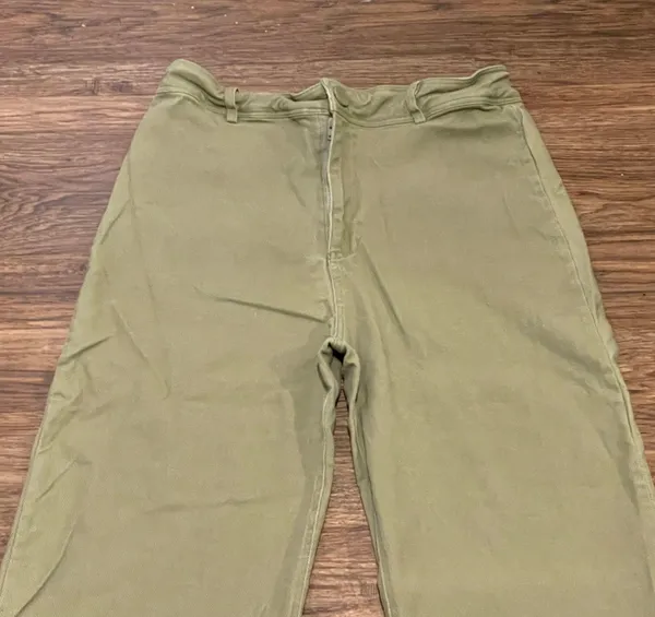 Miss Love Wide Leg High Waist Stretchy Pants Olive Green Size Large - Image 3