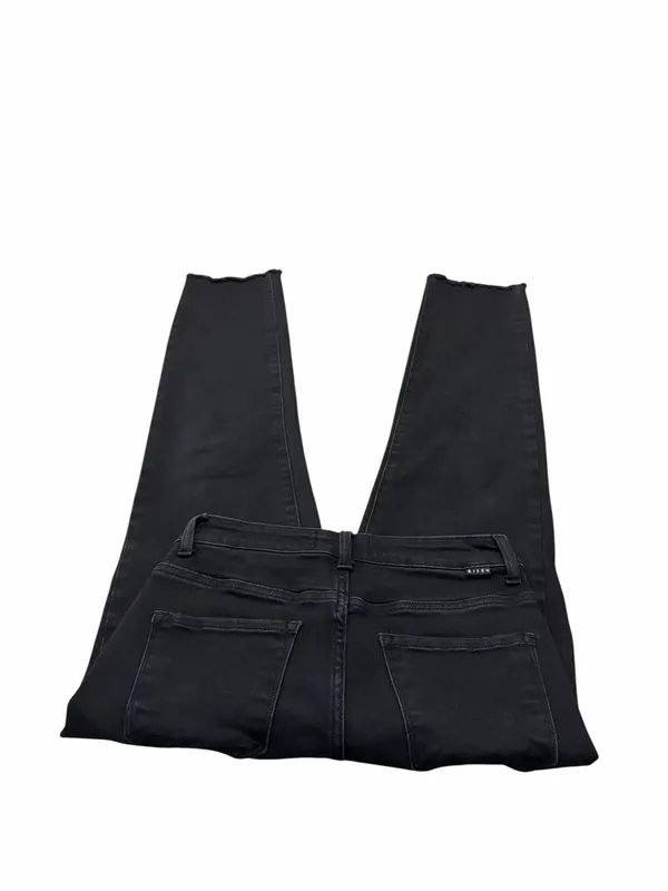 RISEN black jeans with crossover waistband and raw hems - Image 2