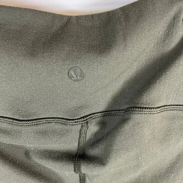 Lululemon Align High Rise Capri Leggings Olive Green Mesh‎ Detail Size XS - Image 6
