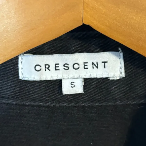 Crescent Black Denim Utility Jumpsuit Elastic Waist Button Front Small CR7664-DU - Image 3