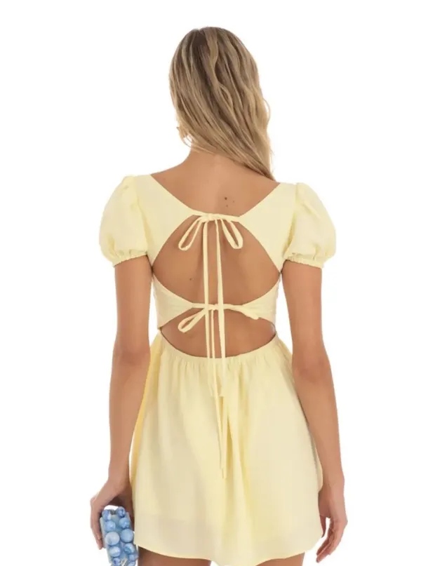 Lucy in the Sky Mini Dress Yellow - Image 2