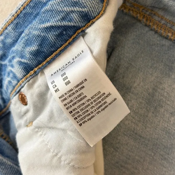 American Eagle‎ Low Rise Maxi Denim Skirt Light Wash Size 000 - Image 6