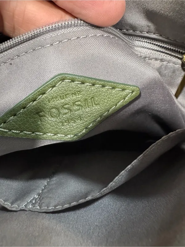 Fossil Skylar Olive Green Leather Hobo Shoulder Bag Purse Handbag - Image 8