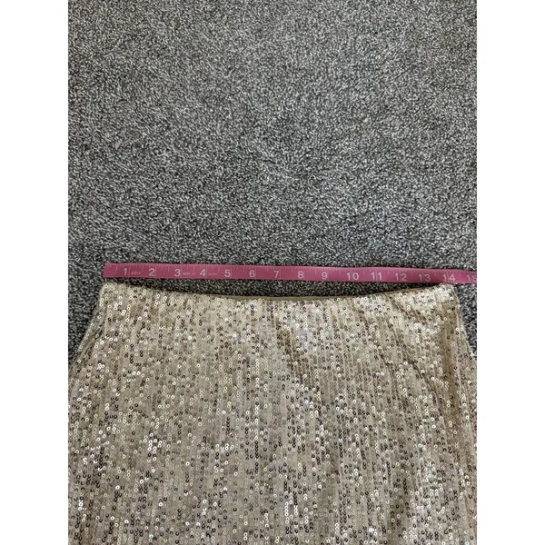 Mini Skirt Z Supply Ciera Champagne Sequin Mini Skirt Size Medium Party Glam NEW - Image 3