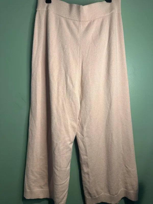 Nordstrom Sweater Knit Wide Leg Pants Womens L Pink Lenzing Ecovero Lounge - Image 3
