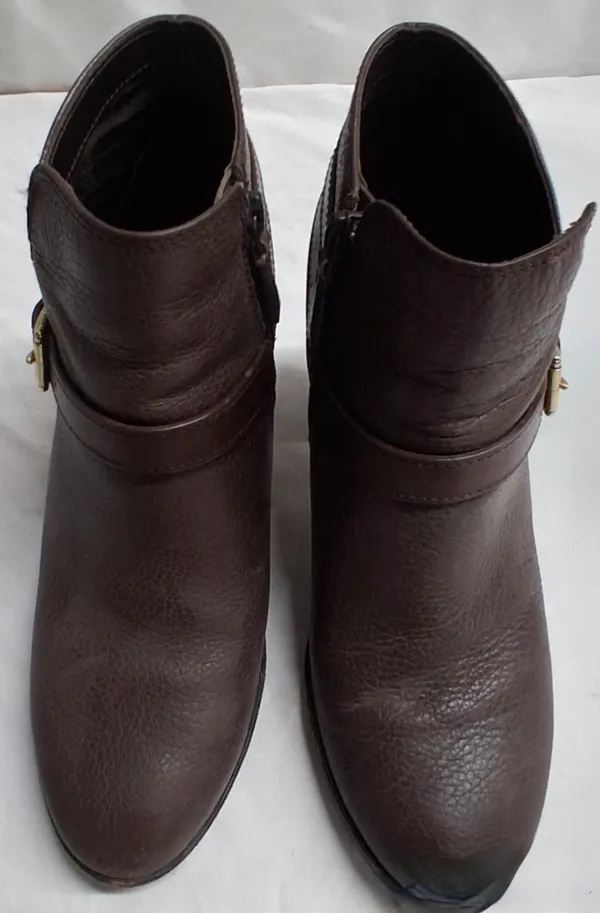 Cole Haan Brown Leather Buckle Ankle Booties - Image 4
