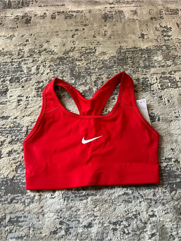 NWT Nike Red Medium Support Non Padded Swoosh 2.0 Sports Bra Size Small - Image 2
