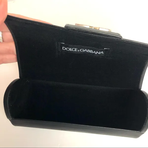 Dolce and Gabbana Vintage 90's Crystal Logo Sunglasses Case Black CASE ONLY - Image 5