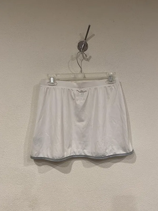 RLX Polo Sport Skirt Womens Medium White Solid Athletic Tennis Wrap Trim Stretch - Image 4