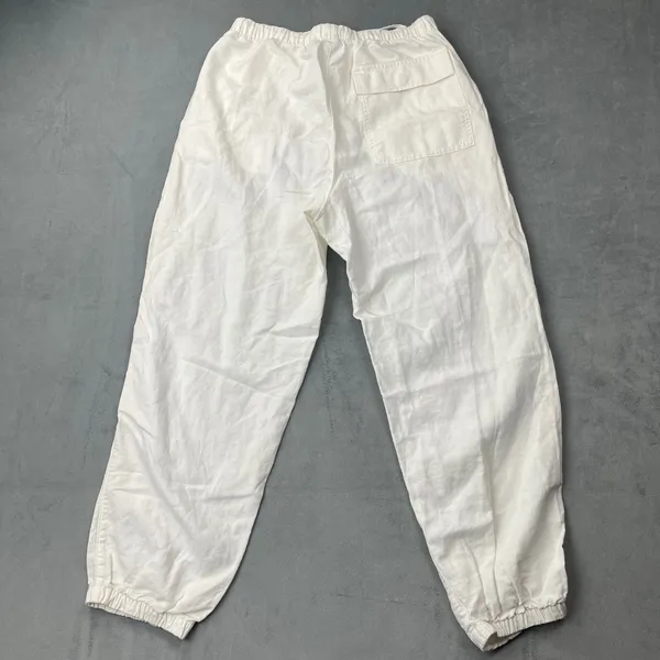 Gap Linen Cotton Jogger Pants S White Drawstring Elastic Waist Tapered Casual - Image 8
