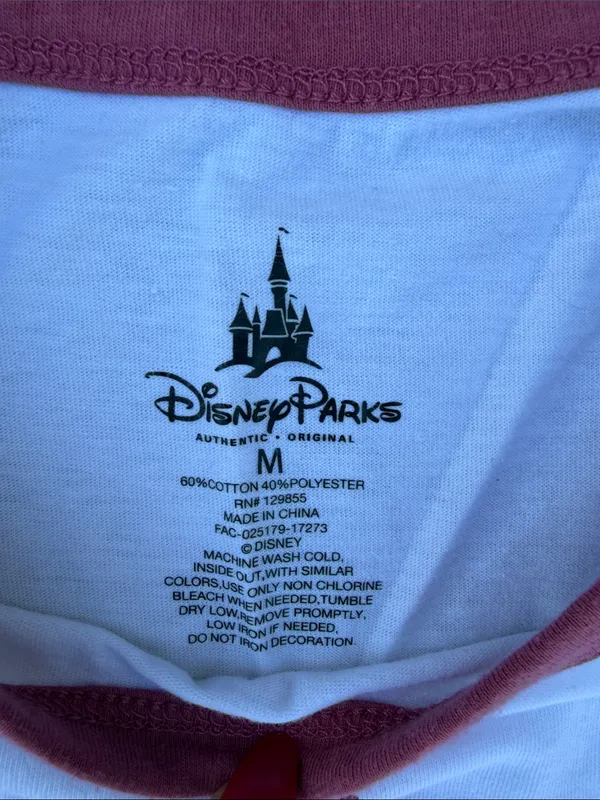 Disney Parks White and Maroon 'Vacation Mode' castle Raglan Tee - Image 2