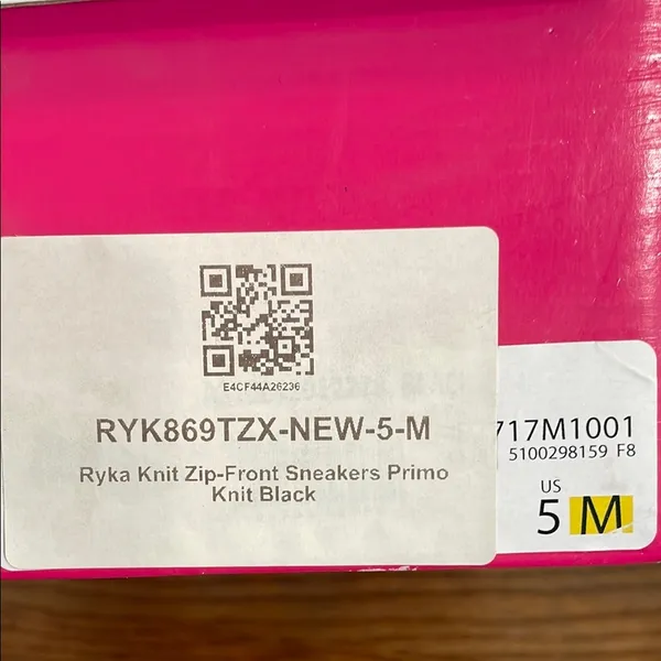 Ryka Primo‎ Knit Zip-Front Sneakers Black White Womens 5 M RYK869TZX-NEW-5-M - Image 8