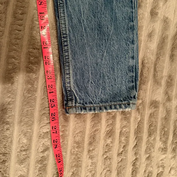 Zara High Rise Straight Leg Jeans Medium Wash Blue Denim Women Size‎ 29 - Image 6