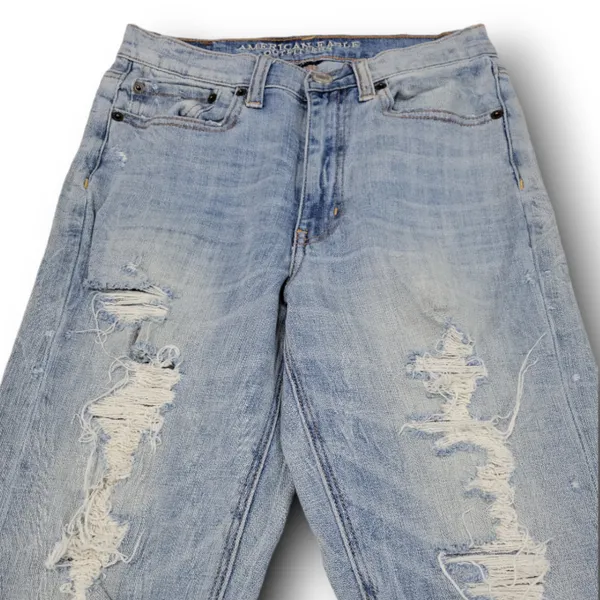 American Eagle Outfitters Stretch Mom Jeans Size 4 Destroyed Ripped Torn Distressed - Image 3