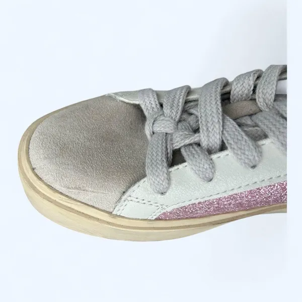 Shu Shop REBA White & Pink Sparkle Tennis Shoes Fashion Sneaker size 6.5 Glitter - Image 11