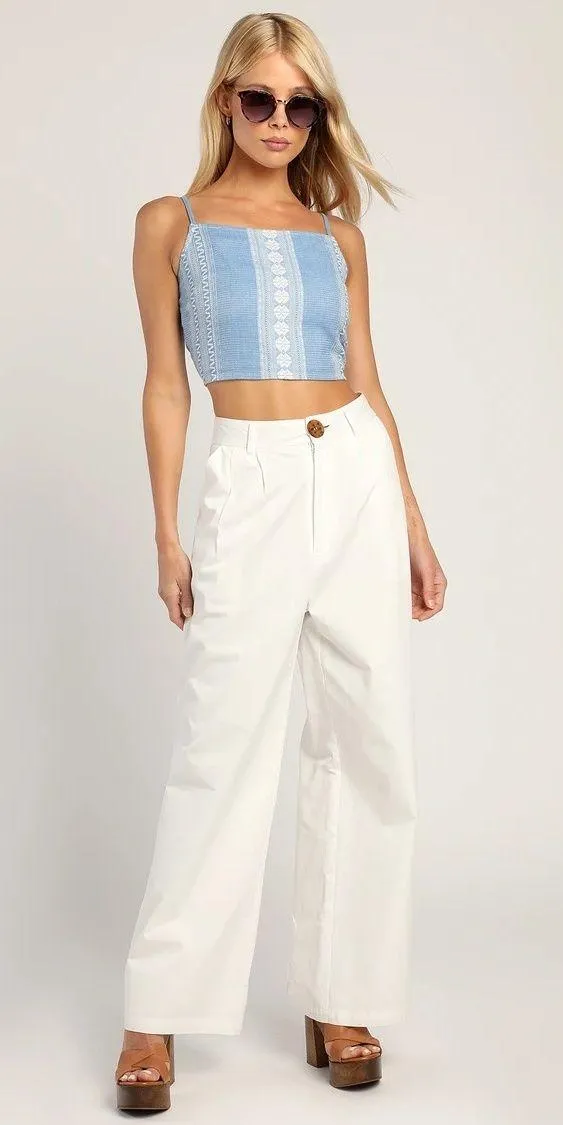Lulus NWT Boho Woven Sleeveless Crop Top - Image 3