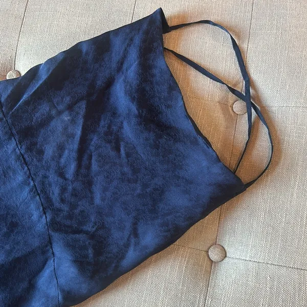 Reformation Navy Blue Imprinted Silk Maxi Dress Size‎ Small - Image 6
