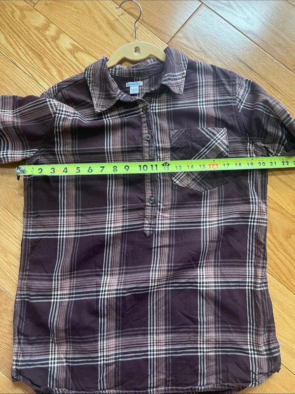 Carhartt Plaid 1/3 Button-Down pullover Shirt 100% cotton workwear shirt - Image 5
