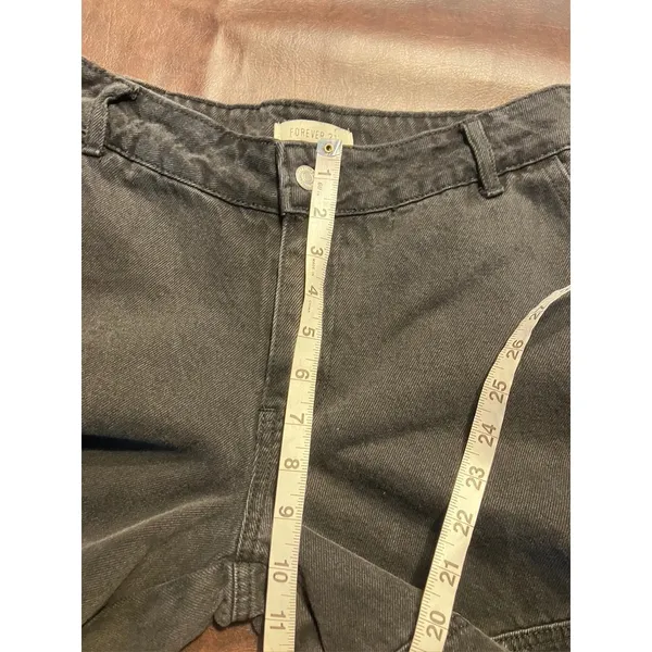 Forever 21 Women‎ Cargo Jeans Black Size 28 High Rise Wide Leg Denim Pants Baggy - Image 12