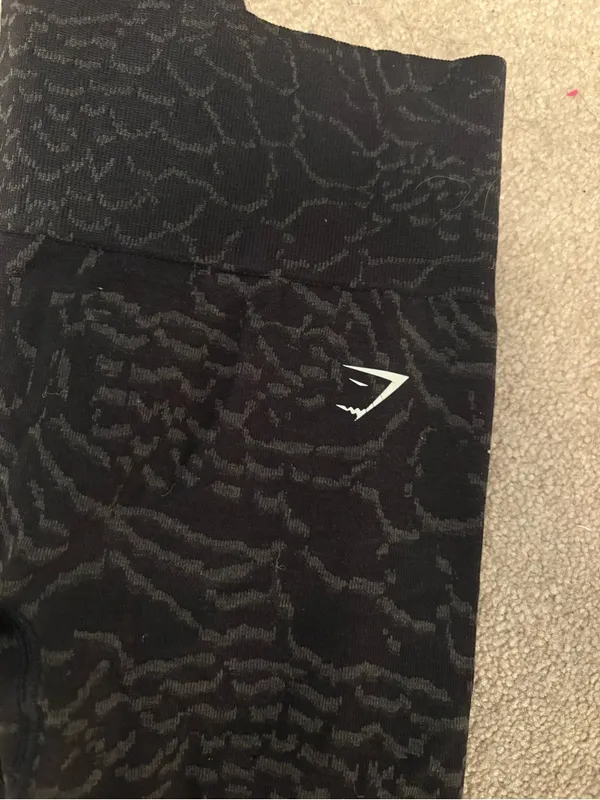 Gymshark Black Textured High-Waist Leggings - Image 3