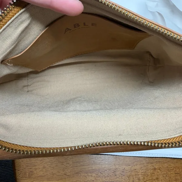 Able Olivia Crossbody Bag Tan Brown Women Small Handbag Cognac Leather - Image 14