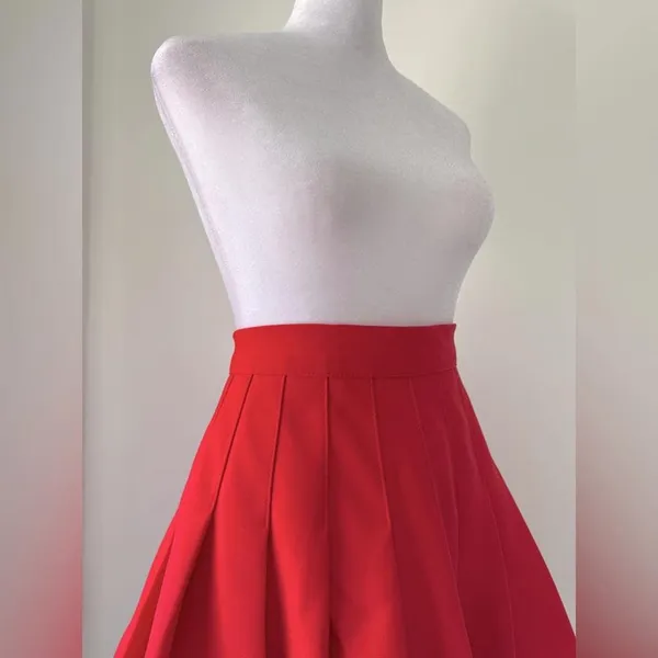 Vintage ‘90s The Wright Costume & Dancewear Red Pleated Cheerleading Skirt - Image 5